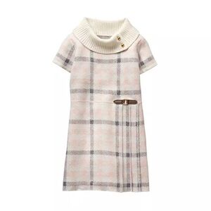 Janie and Jack Pink Plaid Knit Dress with Collar